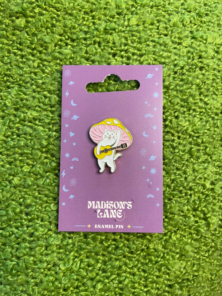 Guitar Cat Enamel Pin