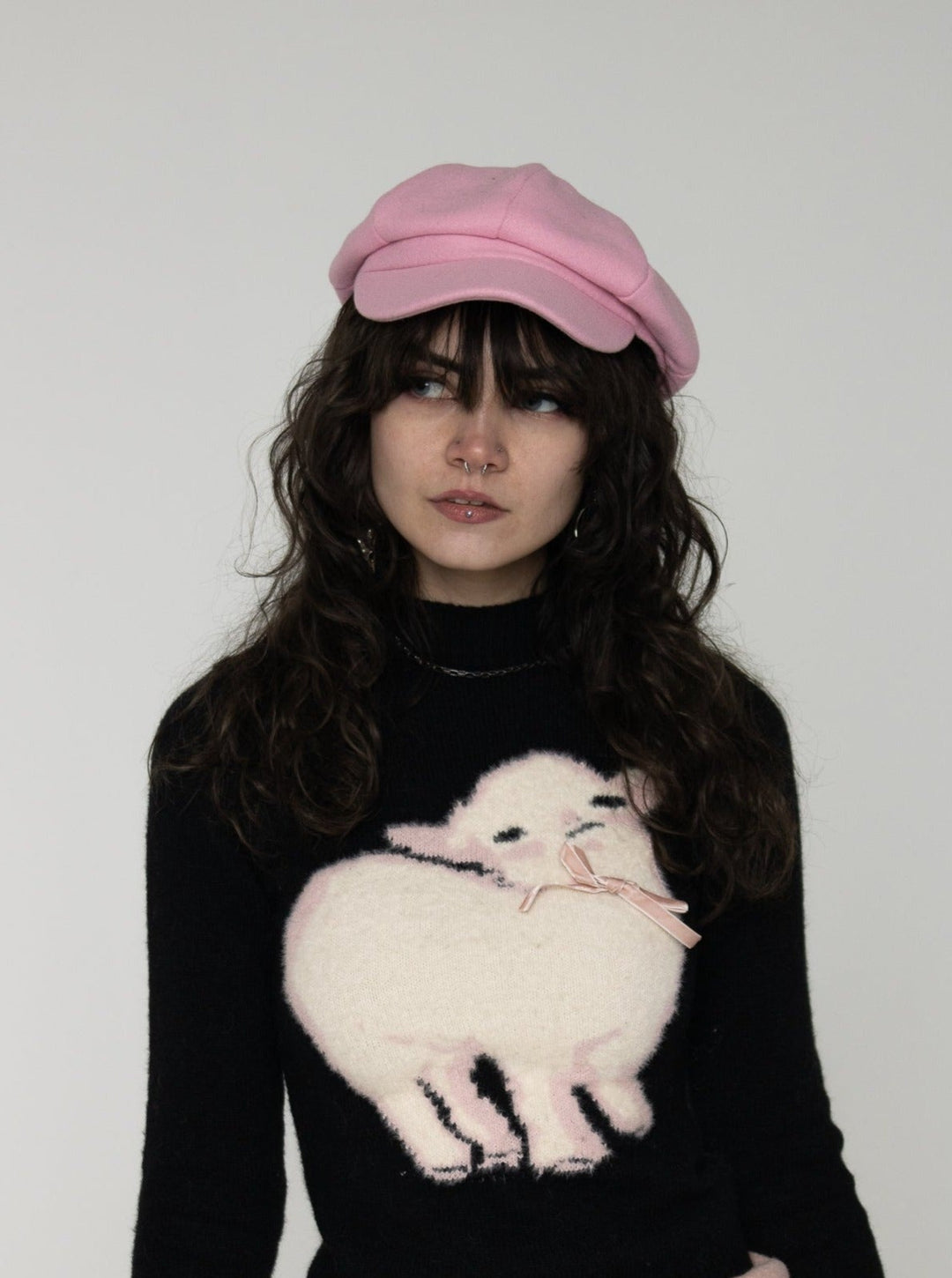 Pink Cabbie Newsboy Hat