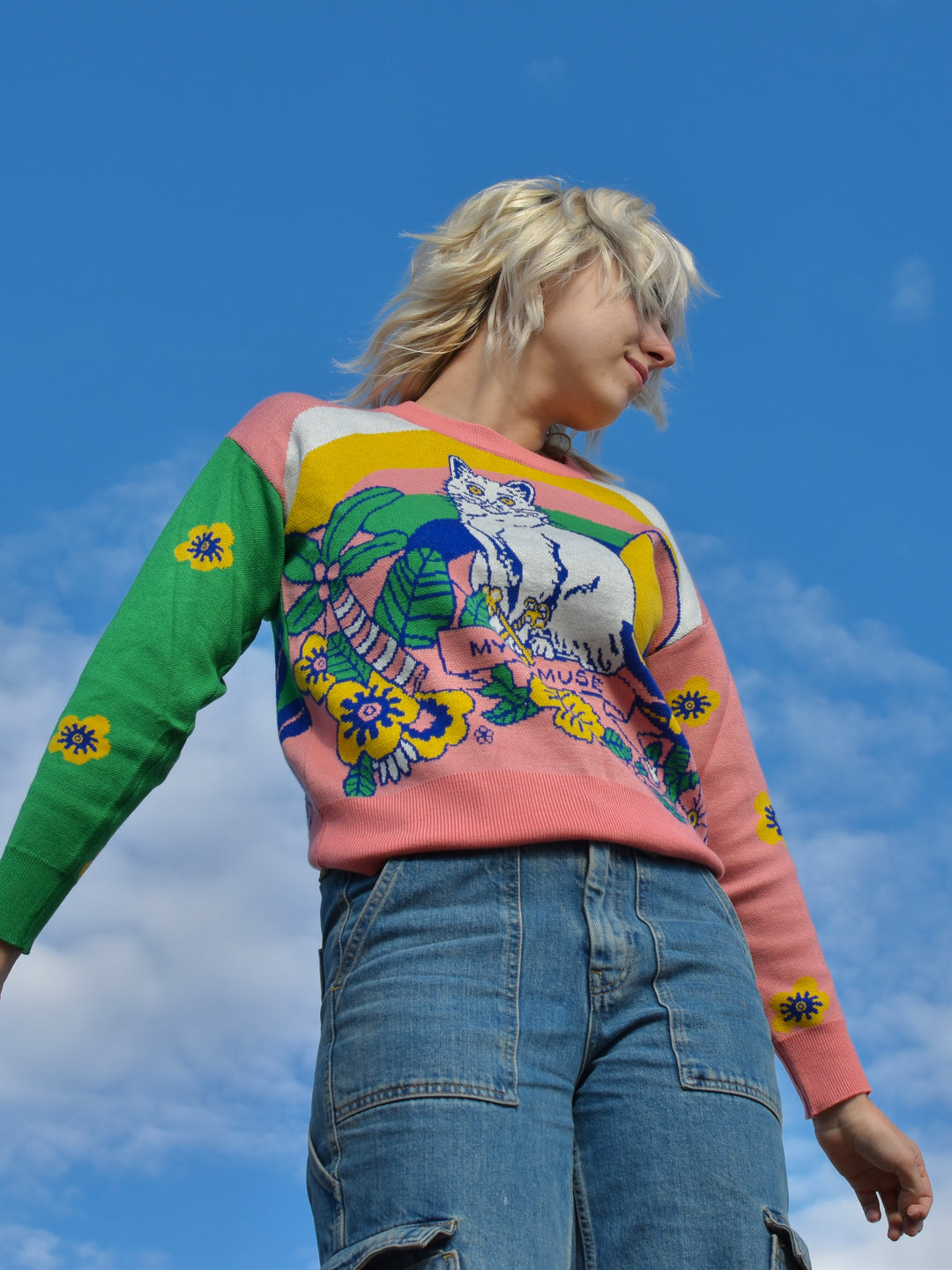 Psychedelic Cat Sweater