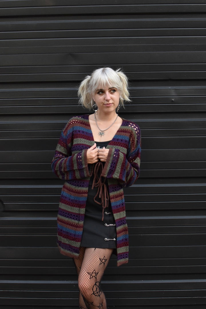 Faye Striped Double Front Tie Cardigan