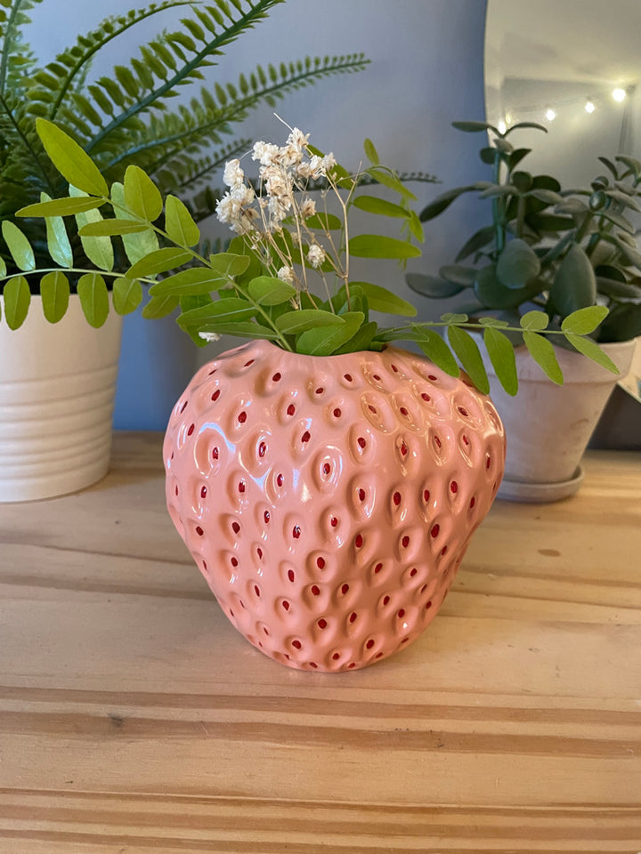 Pink Strawberry Planter Vase