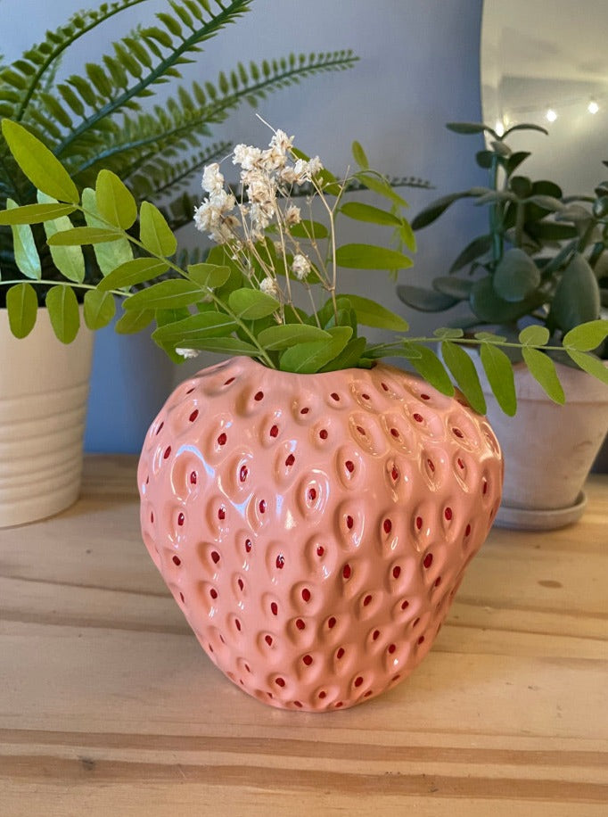 strawberry plant pots buy Pink Strawberry Planter Vase – MADISON'S LANE