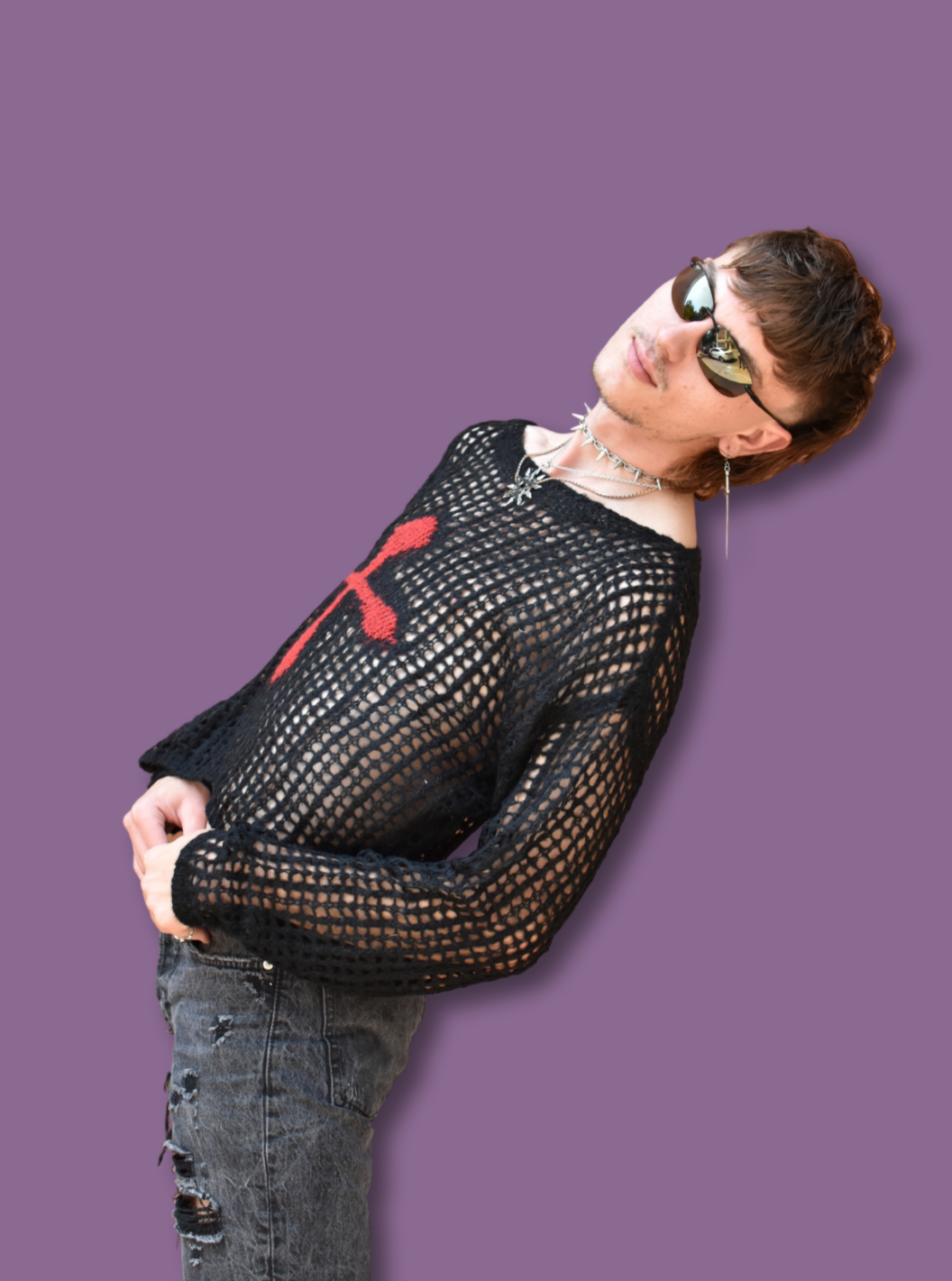 Corpus Red Cross Gothic Knit Sweater