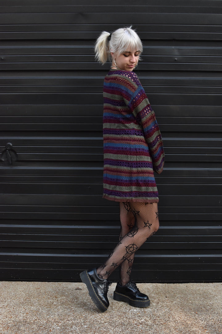Faye Striped Double Front Tie Cardigan