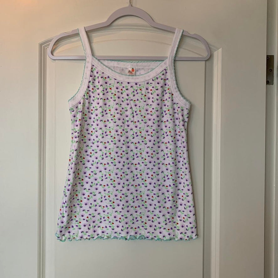 Floral Purple & Green Cami Tank Top