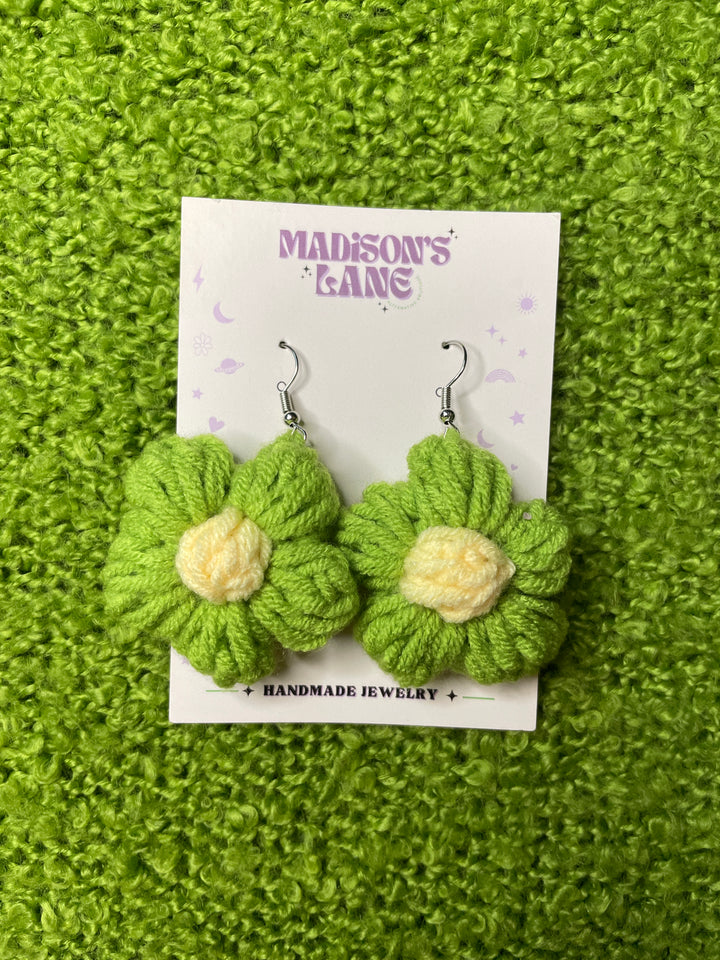 Multicolor Crochet Flower Power Earrings