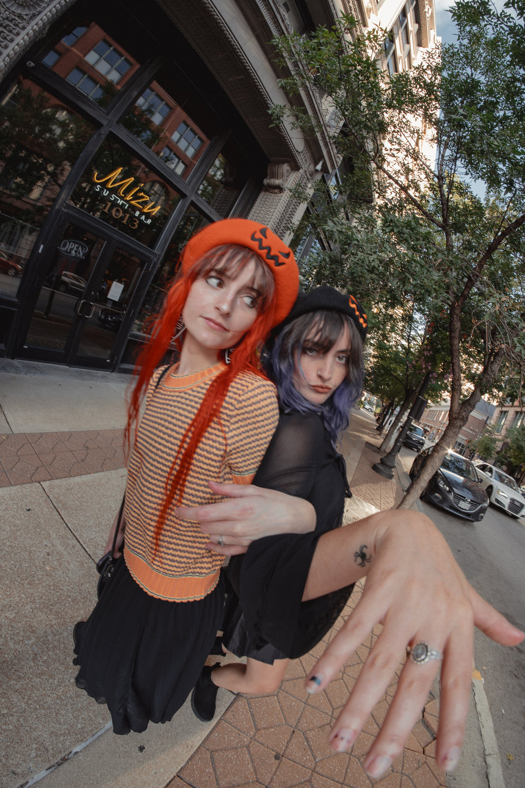 Orange Jack-O-Lantern Pumpkin Beret Hat