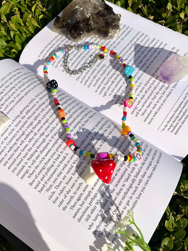 Mushroom Beaded Necklace