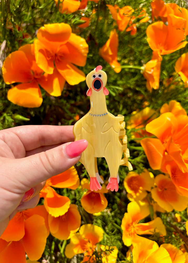 Rubber Chicken Hair Claw
