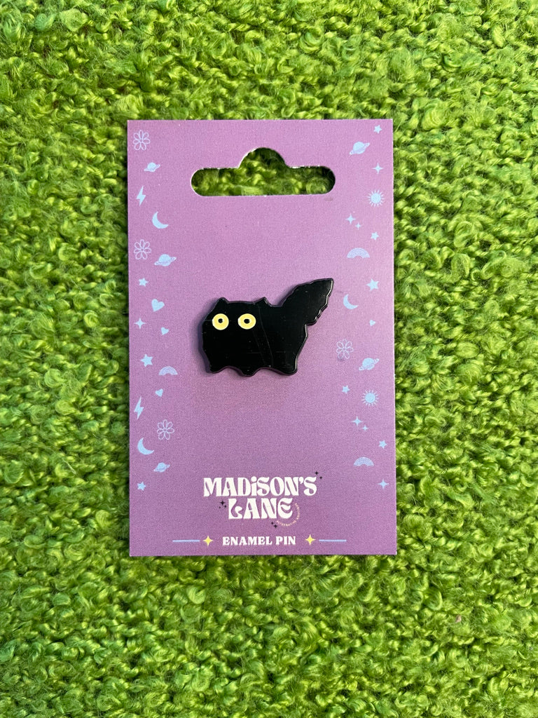 Pudgey the lil Black Cat Enamel Pin