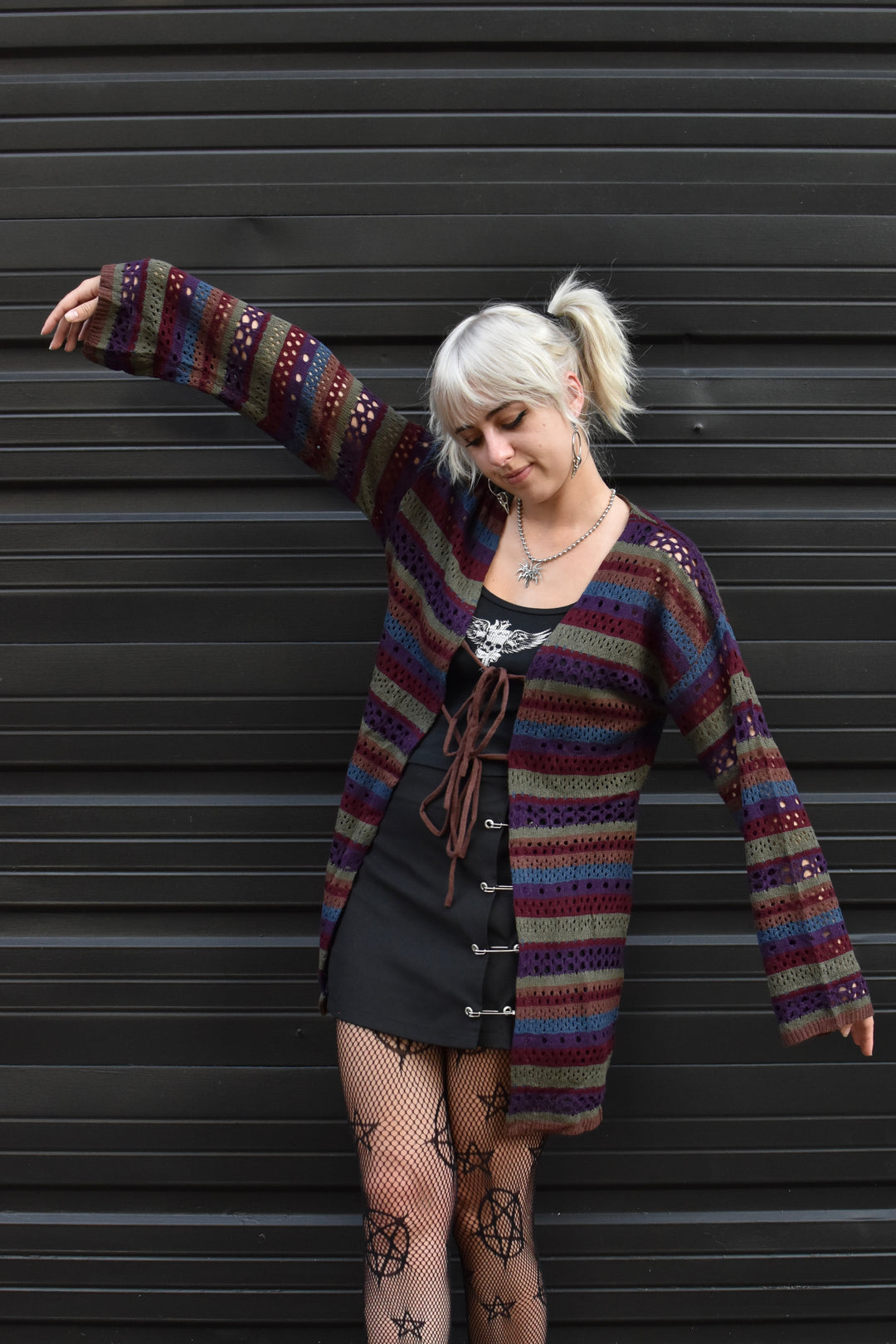 Faye Striped Double Front Tie Cardigan