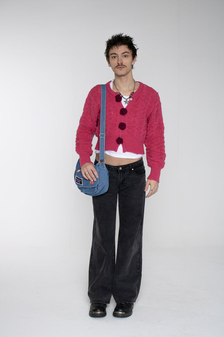 Vivi Fuchsia Pink Knit Cardigan