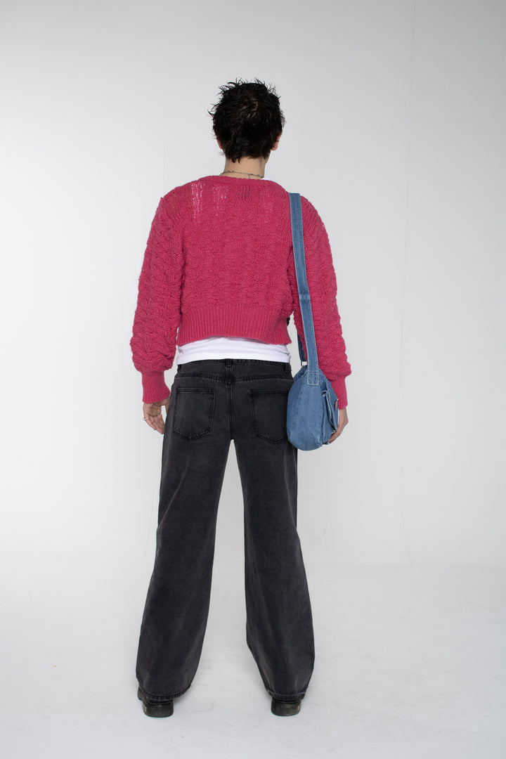 Vivi Fuchsia Pink Knit Cardigan