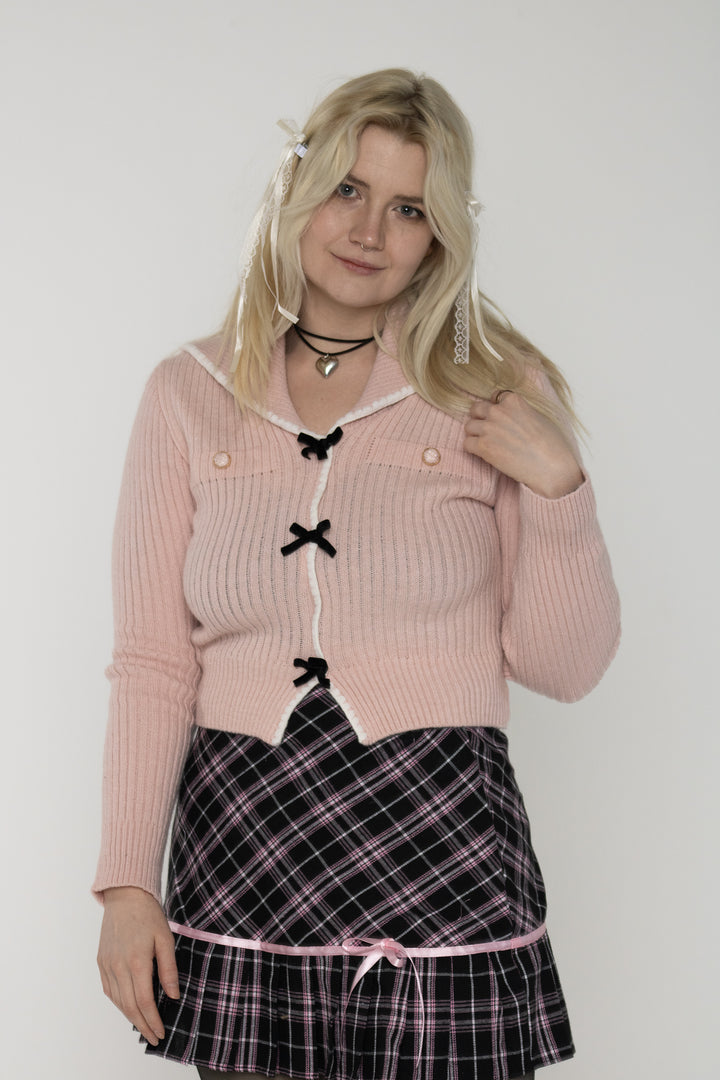 Nati Plaid Bowknot Mini Skirt