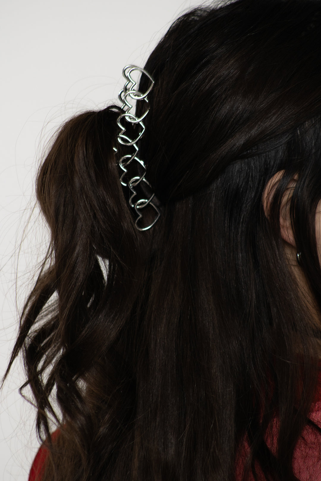 Heart Silver Claw Clip