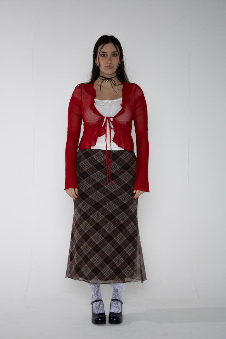 Love Witch Sheer Lace Cardigan Top - Red