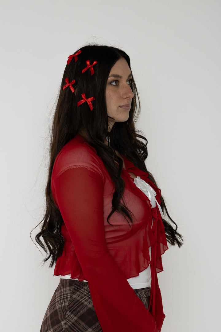 Mini Red Bow Set Of 4