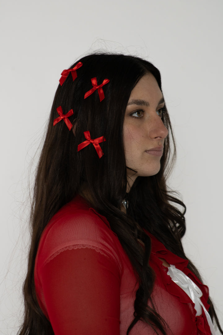 Mini Red Bow Set Of 4
