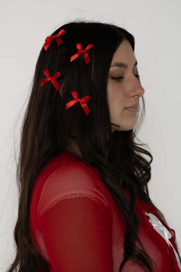 Mini Red Bow Set Of 4