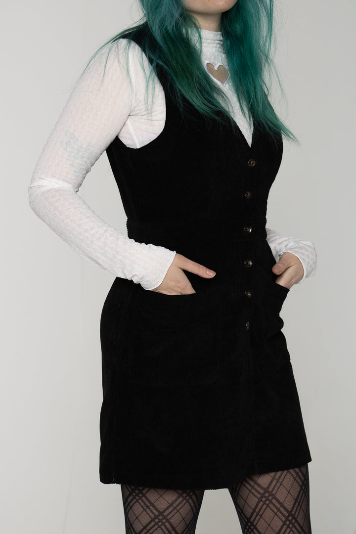 Temperance Front Button Up Corduroy Skirtall Mini Dress