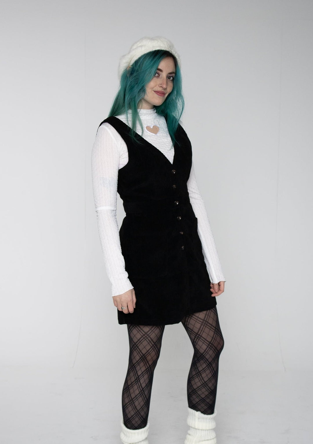Temperance Front Button Up Corduroy Skirtall Mini Dress