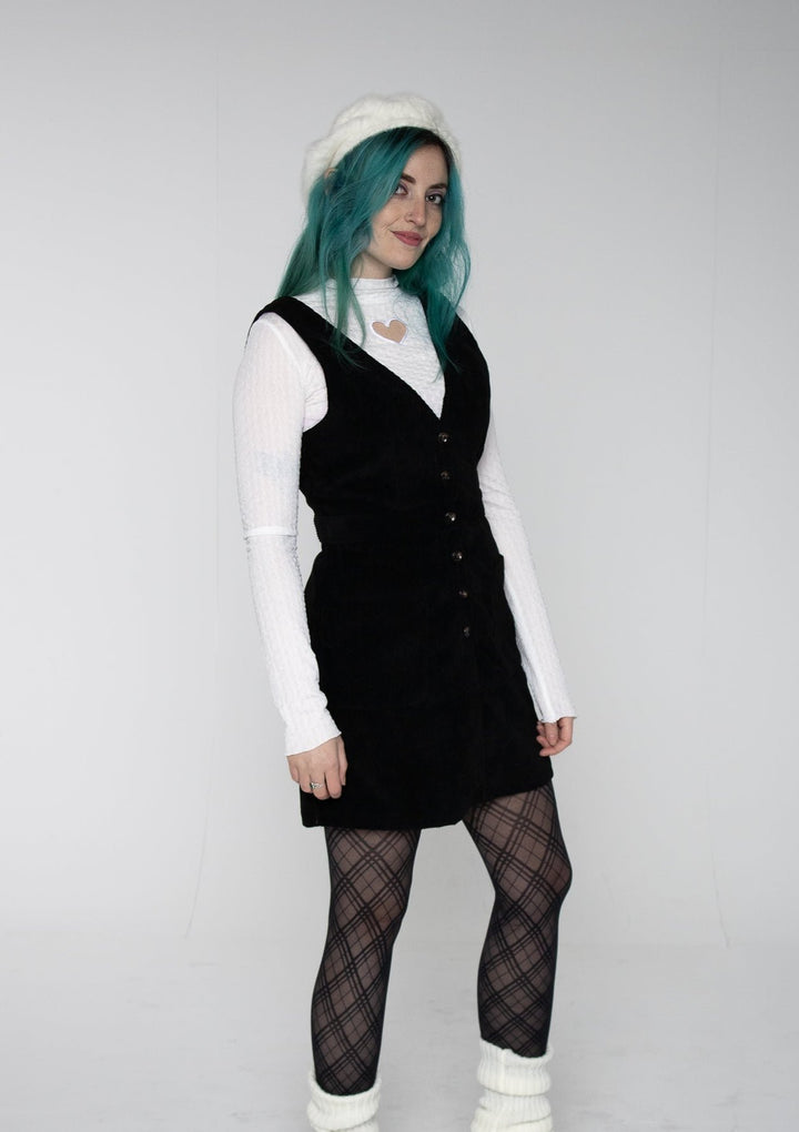 Temperance Front Button Up Corduroy Skirtall Mini Dress