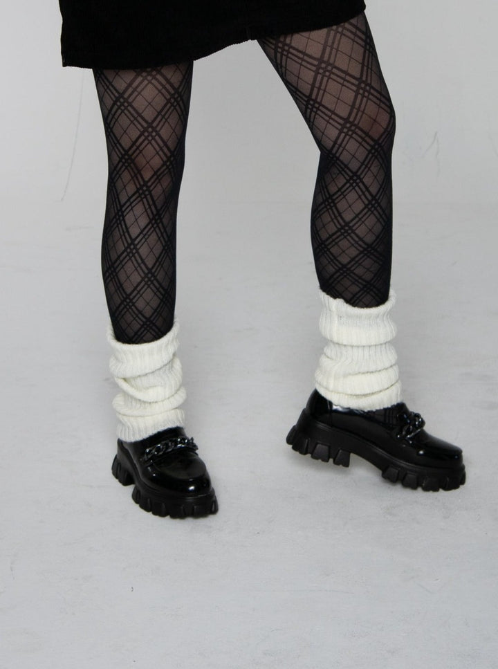 Solid White Knit Leg Warmers