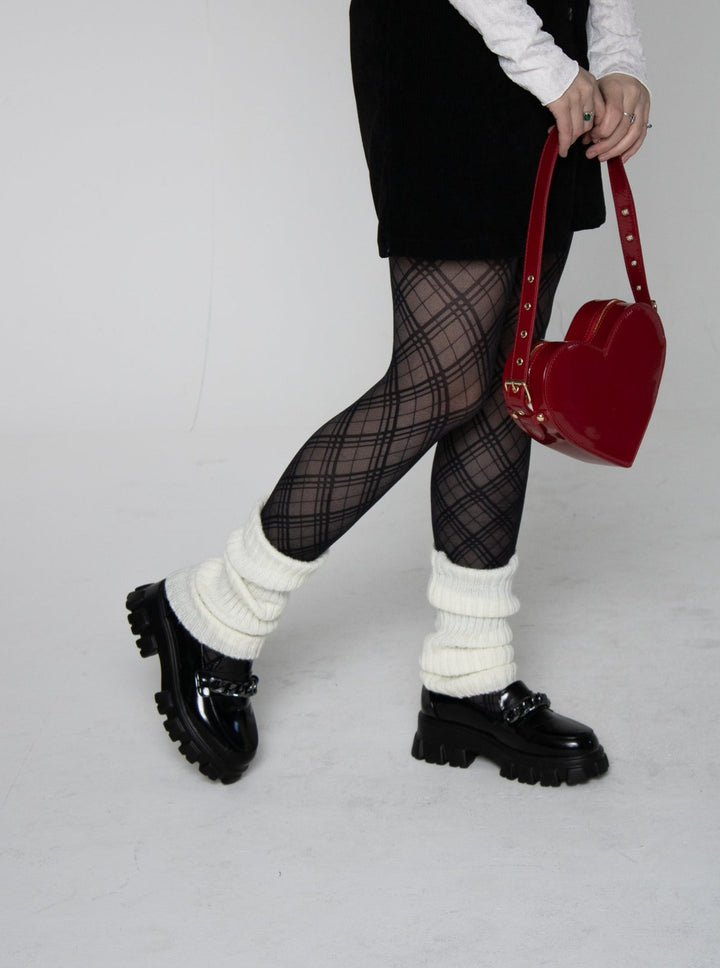 Solid White Knit Leg Warmers