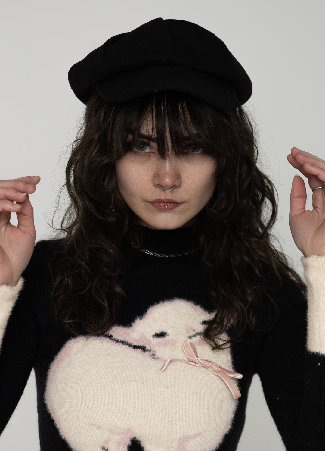 Black Cabbie Newsboy Hat