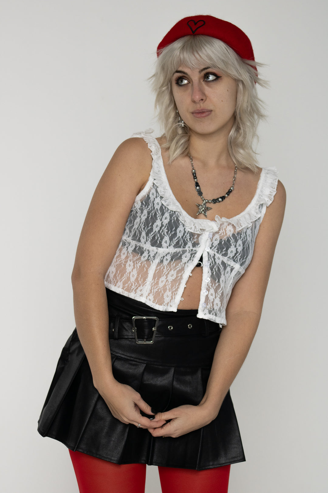 Lilah White Lace Top