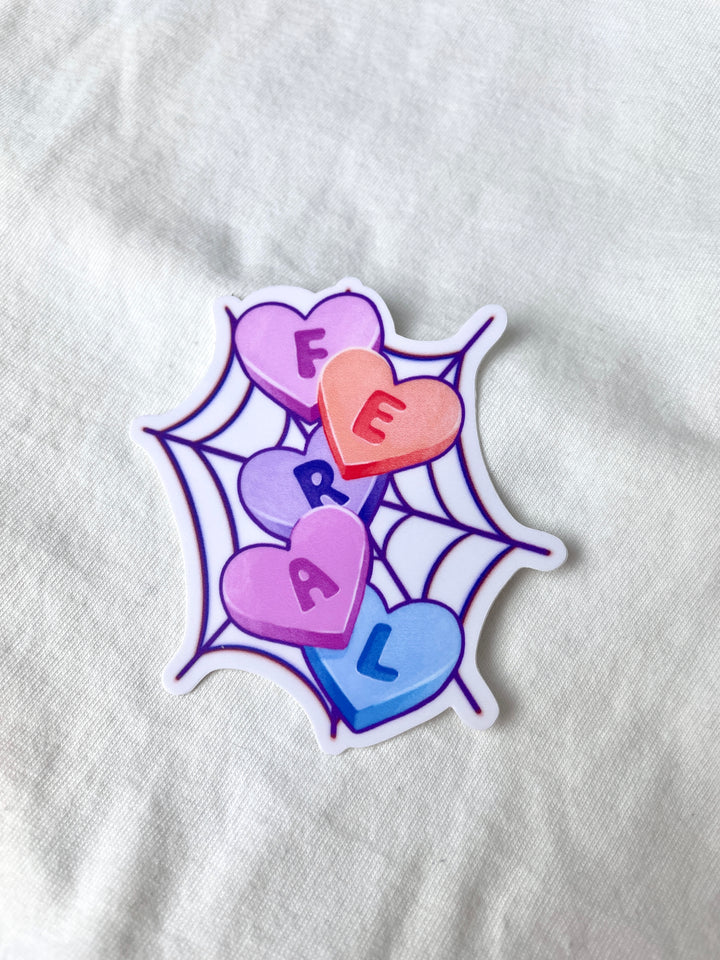 Feral Conversation Hearts Sticker