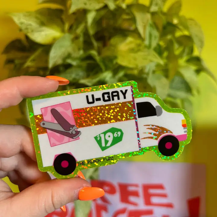U-Gay Moving Truck Glitter Sticker